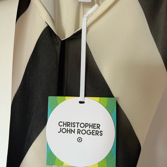 New CHRISTOPHER JOHN ROGERS X TARGET Chevron Dress Sleeveless Black White - Picture 7 of 9